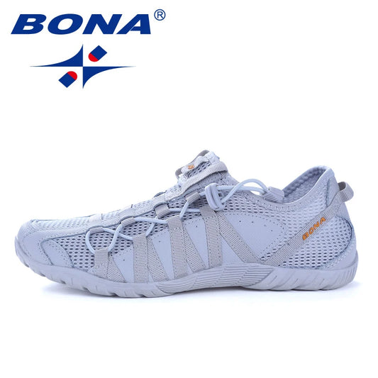 BONA Nieuwe populaire herenhardloopschoenen met veters, sportschoenen voor buiten, wandelen en joggen, comfortabele sneakers