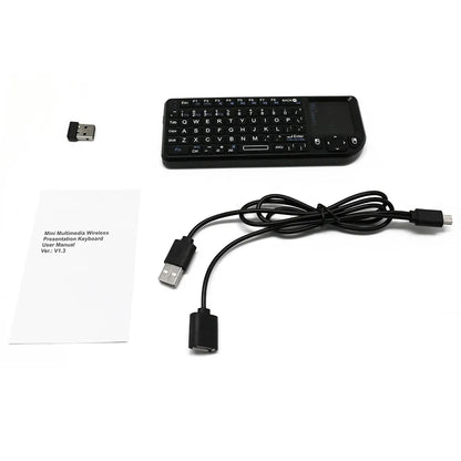 Rii X1 2.4GHz Black Mini Wireless Keyboard US/RU/ES/FR Air Mouse With Touchpad Remote Control For Android TV Box/PC/Laptop