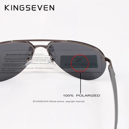 KINGSEVEN Aluminum Magnesium Polarized Rimless Lens Sunglasses For Men High Definition Retro Women Eyewear Oculos de sol