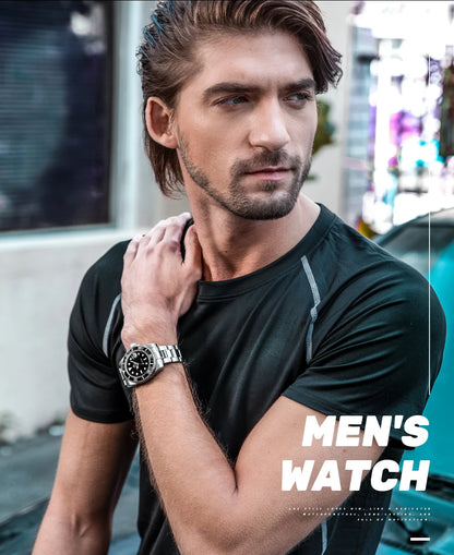 Orologio ADDIESDIVE in acciaio inox da uomo, al quarzo, stile business e casual europeo e americano, impermeabile, per sport outdoor