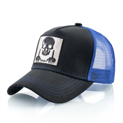Мъжка бейзболна шапка с бродерия, емблема с череп, Snapback, хип-хоп, Trucker шапка; Дамска шапка за четири сезона, за външни дейности, дишаща, с козирка, шапки „Bone“