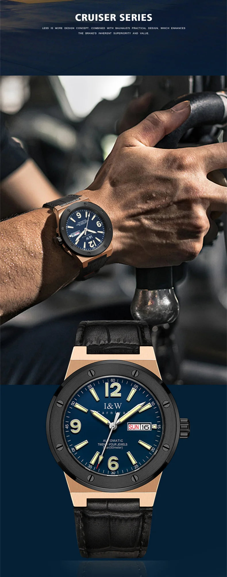 Carnival IW Mechanical Watch For Men Brand Luxury Automatic Men Watches MIYOTA or NH36 Sapphire Luminous Waterproof Reloj Hombre
