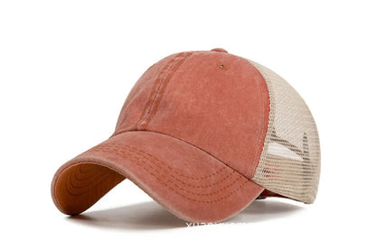 Washed cotton mesh breathable baseball cap made old light board caps men and women tide spring and summer hat women
