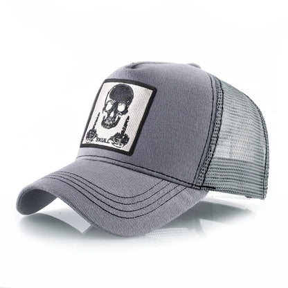 Мъжка бейзболна шапка с бродерия, емблема с череп, Snapback, хип-хоп, Trucker шапка; Дамска шапка за четири сезона, за външни дейности, дишаща, с козирка, шапки „Bone“