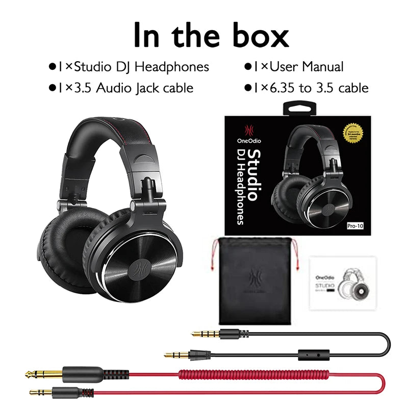 OneOdio Over Ear Headphones HiFi Studio DJ Headphones Wired Gaming Headset with Mic, Professional Monitor Headphones for PC, Phone & Music Production