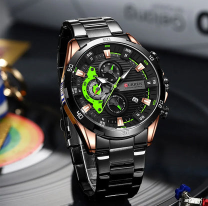 CURREN Men Watch Top Brand Luxury Sports Quartz Mens Watches Full Steel Waterproof Chronograph Wristwatch Men Relogio Masculino