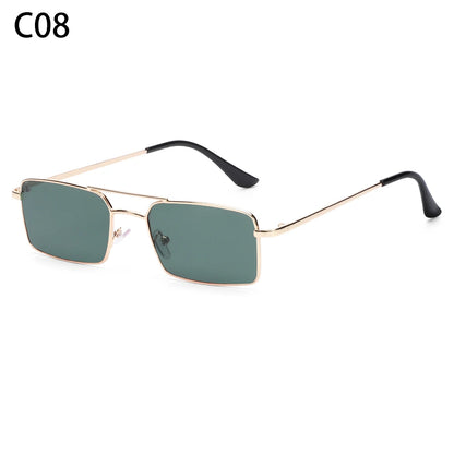 1PC Trendy Fashion Rimless Small Rectangle Sunglasses Women Men 2023 Shades Alloy Metal Glasses Traveling Style UV400 Eyewear