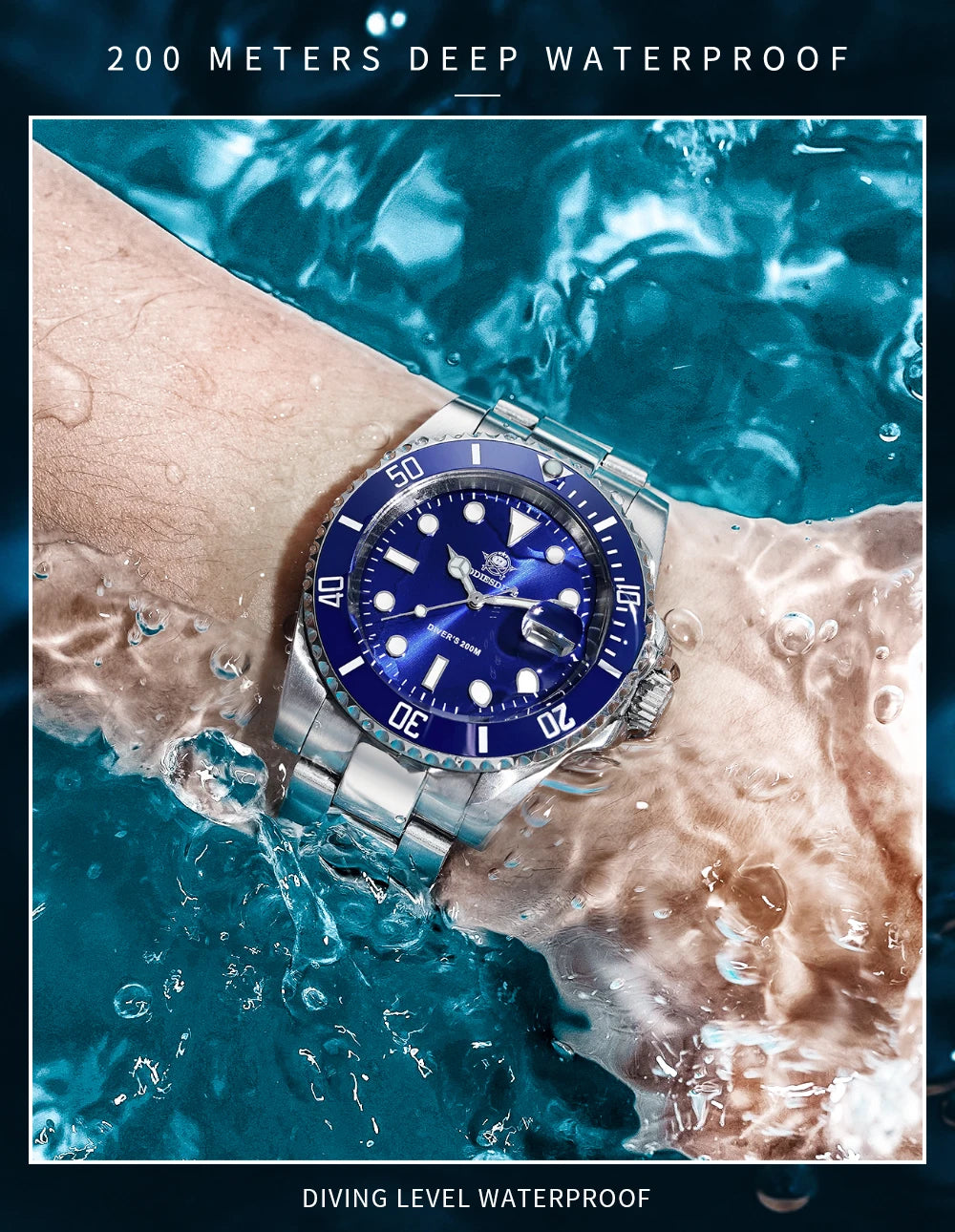Orologio ADDIESDIVE in acciaio inox da uomo, al quarzo, stile business e casual europeo e americano, impermeabile, per sport outdoor