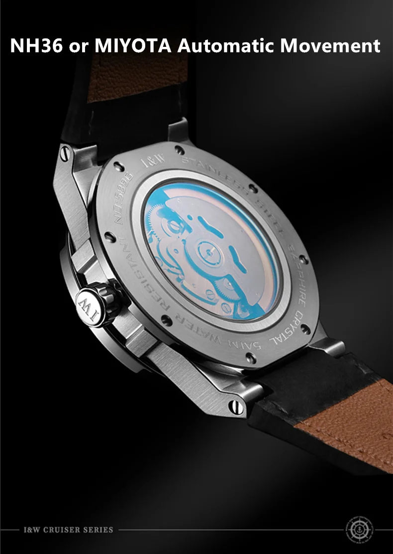 Carnival IW Mechanical Watch For Men Brand Luxury Automatic Men Watches MIYOTA or NH36 Sapphire Luminous Waterproof Reloj Hombre