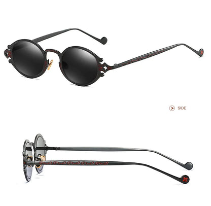new cateye street shoot man sunglasses women retro steampunk glasses gothic oval Metal frame carved sunglasses Gafas sol mujer