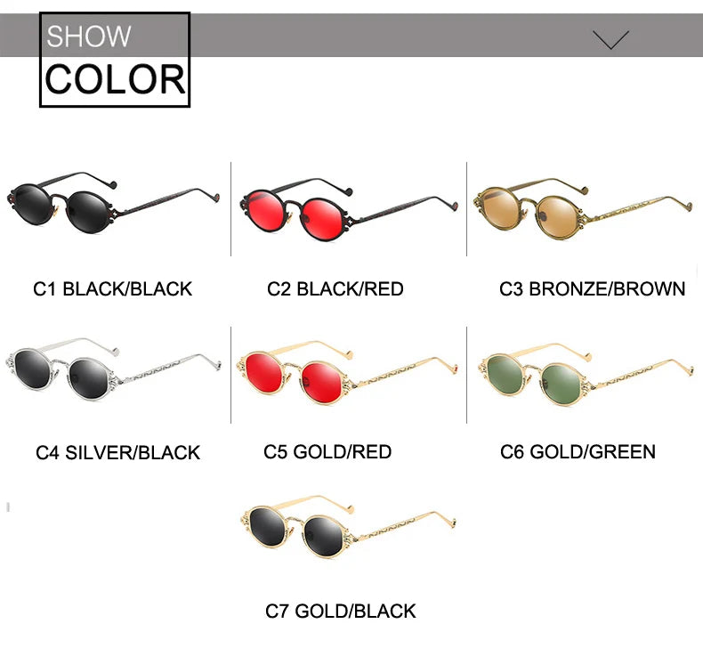 new cateye street shoot man sunglasses women retro steampunk glasses gothic oval Metal frame carved sunglasses Gafas sol mujer