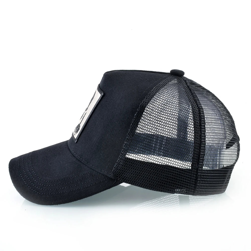 Мъжка бейзболна шапка с бродерия, емблема с череп, Snapback, хип-хоп, Trucker шапка; Дамска шапка за четири сезона, за външни дейности, дишаща, с козирка, шапки „Bone“