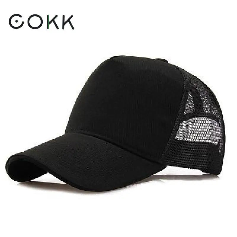 Czapki baseballowe COKK dla mężczyzn, czapki z siateczką typu snapback dla kobiet, czapki męskie, czapki typu casquette w kolorze kości słoniowej, czapki codzienne, czarne czapki przeciwsłoneczne z regulacją, czapki typu trucker, oddychające