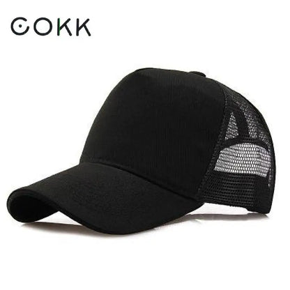 Czapki baseballowe COKK dla mężczyzn, czapki z siateczką typu snapback dla kobiet, czapki męskie, czapki typu casquette w kolorze kości słoniowej, czapki codzienne, czarne czapki przeciwsłoneczne z regulacją, czapki typu trucker, oddychające
