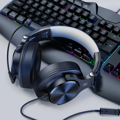 Oneodio – casque gaming de jeu filaire 3.5mm sur l'oreille avec Microphone détachable pour PC, ordinateur, PS4, Xbox ecouteurs avec fil gamer
