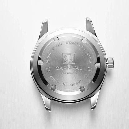 Reloj CARNIVAL de marca de lujo para hombre, reloj de cuarzo con manecillas luminosas, resistente al agua, de acero inoxidable macizo, Relogio Masculino 8638