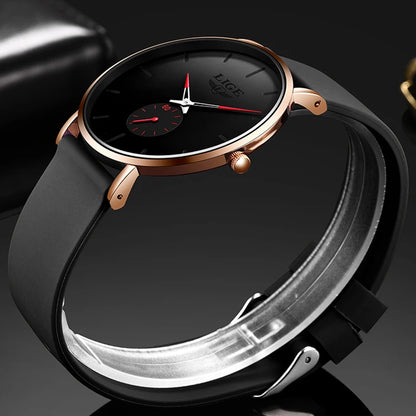 Orologio da uomo LIGE – Stile sportivo e di tendenza, marchio di lusso, impermeabile, design essenziale e ultrasottile, orologio al quarzo da uomo.