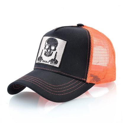 Мъжка бейзболна шапка с бродерия, емблема с череп, Snapback, хип-хоп, Trucker шапка; Дамска шапка за четири сезона, за външни дейности, дишаща, с козирка, шапки „Bone“