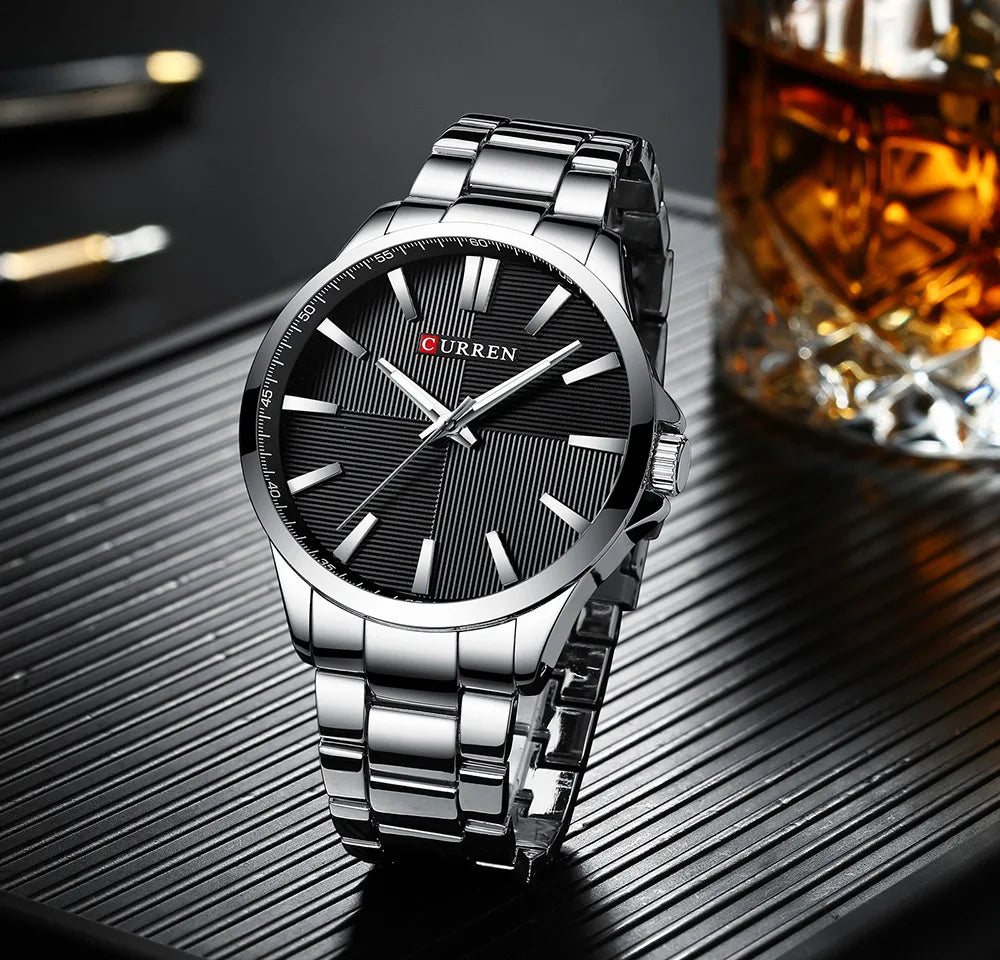 Montre pour homme CURREN – Modèle de luxe, étanche, style militaire, en acier inoxydable – Montre-bracelet sportive (réf. 8322)