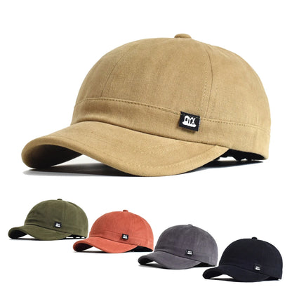 Vintage baseballpet met korte klep, katoen, heren en dames, zachte ‘dad hat’, verstelbaar, truckerstijl, low-profile petten