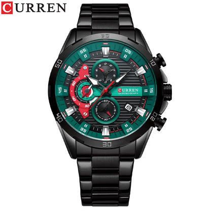 CURREN Men Watch Top Brand Luxury Sports Quartz Mens Watches Full Steel Waterproof Chronograph Wristwatch Men Relogio Masculino