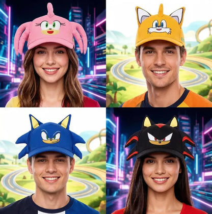 Shadow the Hedgehog 3D baseball cap for adults and children Sonic Amy Tails Knuckles printed flat edge ducktongue sun hat gifts
