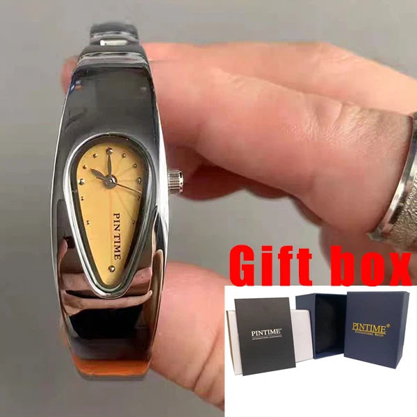 y2k watch shaped teardrop bracelet watch female couple light luxury senior sense of antique wind Gift Ladies' Quartz Wristwatch