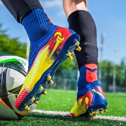Nouvelles chaussures de football pour hommes, ultralégères, pour l'entraînement en extérieur, livraison directe, chaussures de foot à crampons longs FG antidérapantes