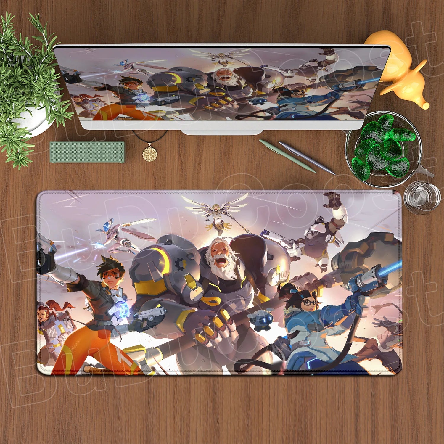 Large XXL DIY Cool Overwatch Mouse Pad Keyboard Table Gaming Accessories Non-Slip Rubber Edge locking spped Laptop Rug desk Mat, produit gaming premium Fraquane