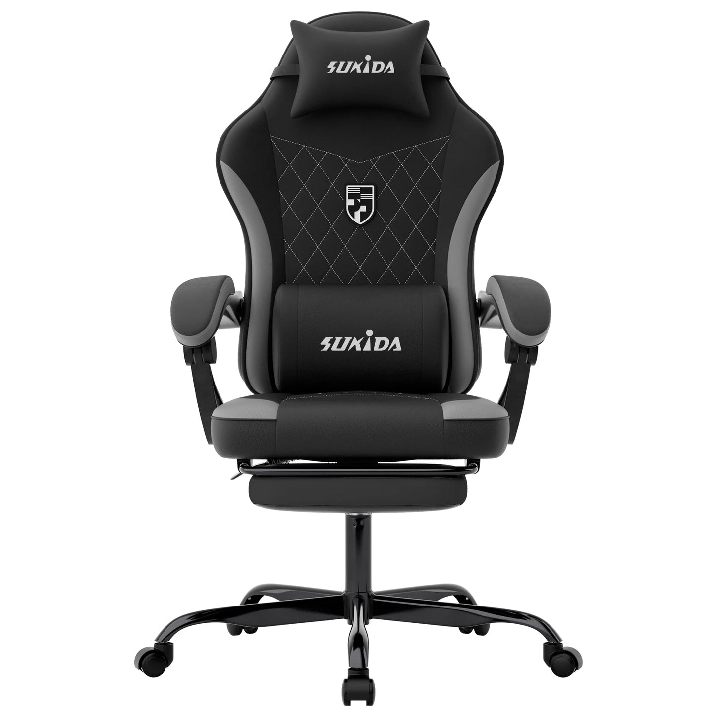 SUKIDA Gaming Chair Ergonomic High Back Computer Chair with Footrest, Reclining Office Chair with Adjustable Height, Comfortable Racing Style Desk Chair