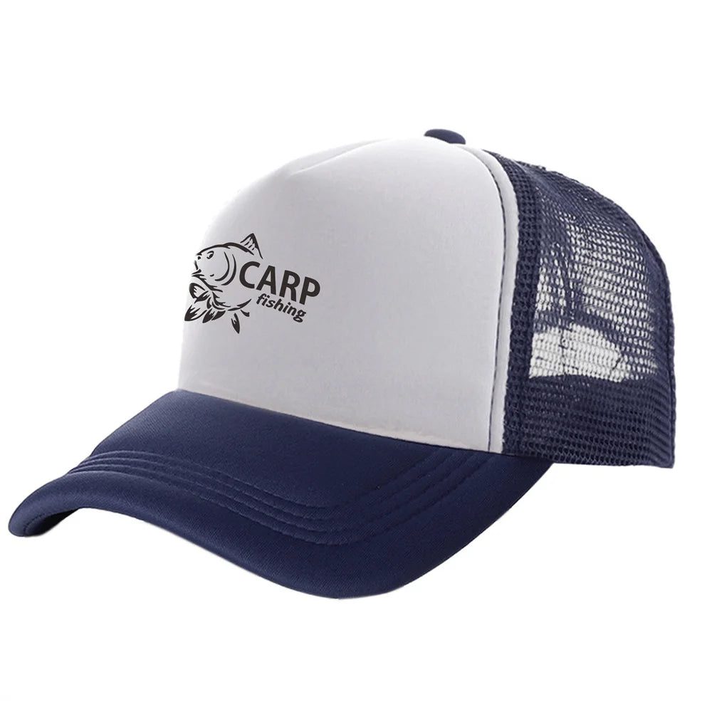 Șepci de camionagiu pentru bărbați cu imprimeu amuzant cu pește crap, șapcă de baseball pentru pescuit, șepci unisex din plasă pentru vară, model MZ-169