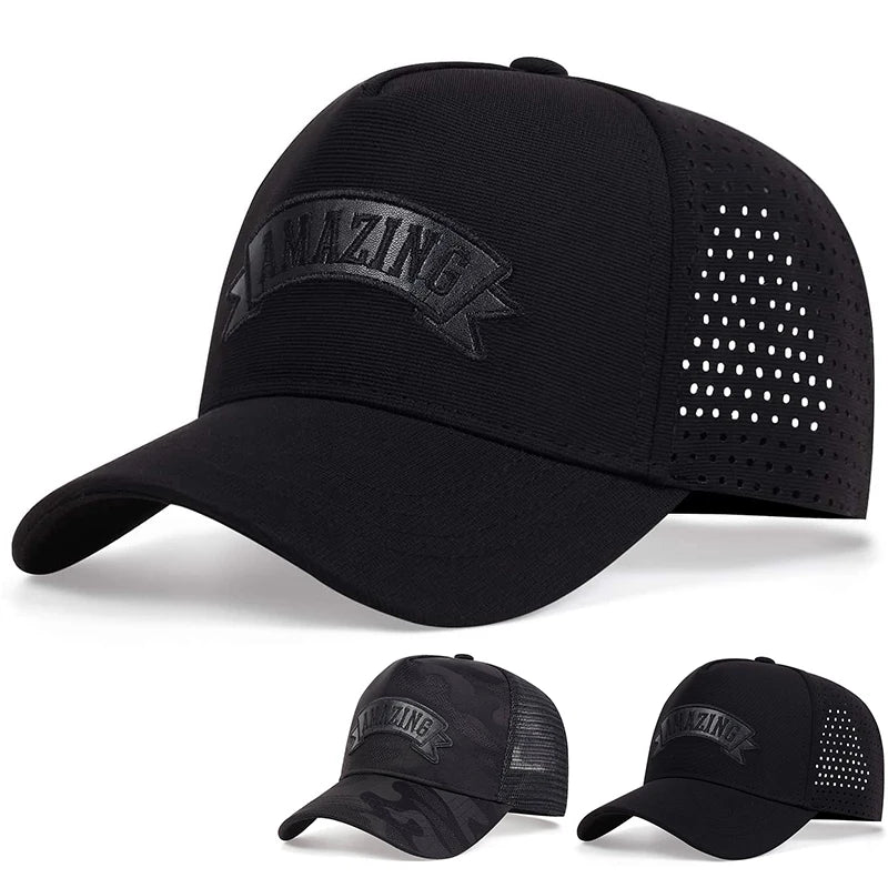 Czapki baseballowe unisex z niesamowitym haftem literowym – wiosna/lato, na świeżym powietrzu, z regulacją, czapki codzienne, czapki chroniące przed słońcem