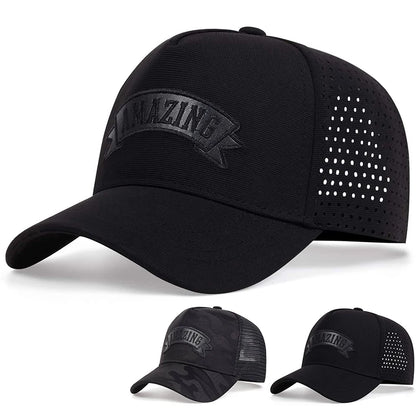 Czapki baseballowe unisex z niesamowitym haftem literowym – wiosna/lato, na świeżym powietrzu, z regulacją, czapki codzienne, czapki chroniące przed słońcem