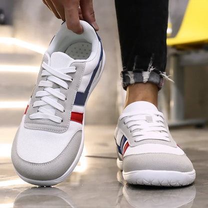 Pánské tenisky s širokou špičkou Barefoot Shoes, minimalistické, prodyšné a pohodlné boty na venkovní chůzi, sportovní ležérní modré boty 2025