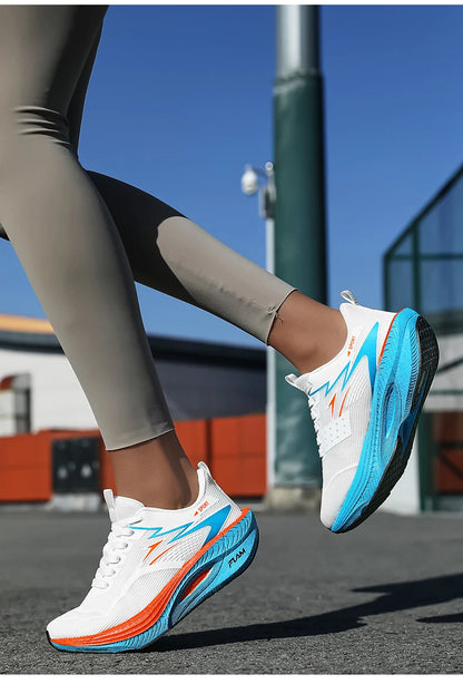 Zapatillas de running para hombre y mujer, deportivas para maratón, con amortiguación de aire, placa de carbono, transpirables, ligeras y cómodas para exteriores
