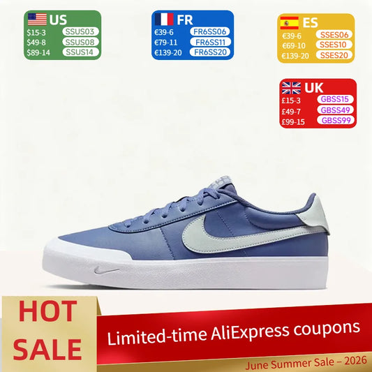Nike Court Shot – bekväma, minimalistiska, tätt sittande, slitstarka, lätta och mångsidiga låga sneakers för män i blått FQ8146-400