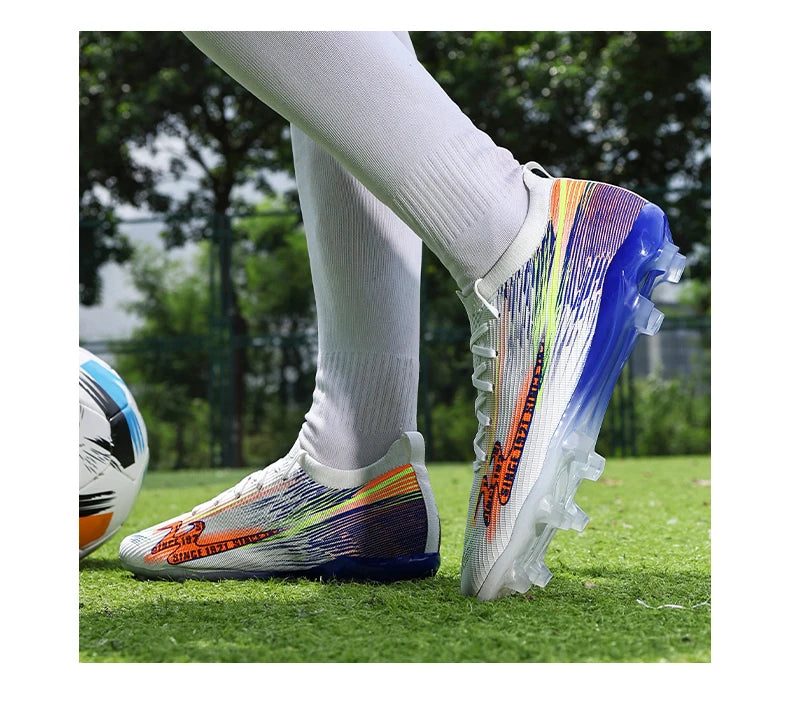 Chaussures de football pour adolescents, adultes, hommes et femmes, crampons universels TF FG tout terrain, chaussures de football avec clous de sol