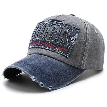 Hochwertige Baseballkappe aus Baumwolle mit ROCK-Schriftzug-Stickerei für Damen und Herren – Gorras Snapback Outdoor-Sport-Sonnenhut