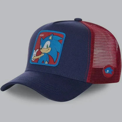 Sonics Baseball Caps Summer Cartoon Breathable Mesh Trucker Sun Hat for Adjustable Hip-Hop Hat