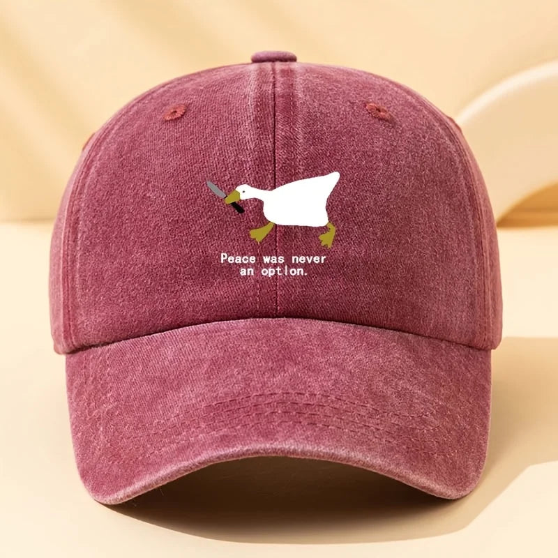A running goose fashionable printed baseball cap versatile outdoor casual duckbill cap travel hat