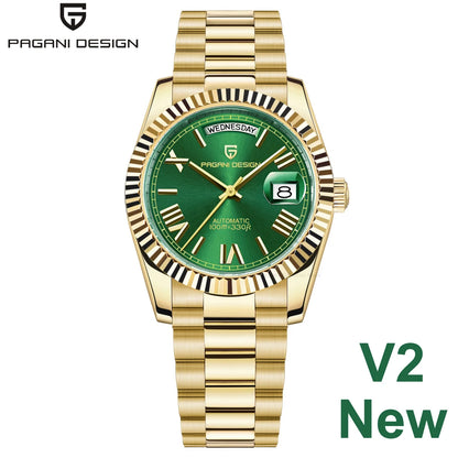 2026 New PAGANI DESIGN Enamel Dial DD36 Luxury Silver Gold Automatic Watch For Men AR Sapphire Crystal Mechanical Wristwatch Men