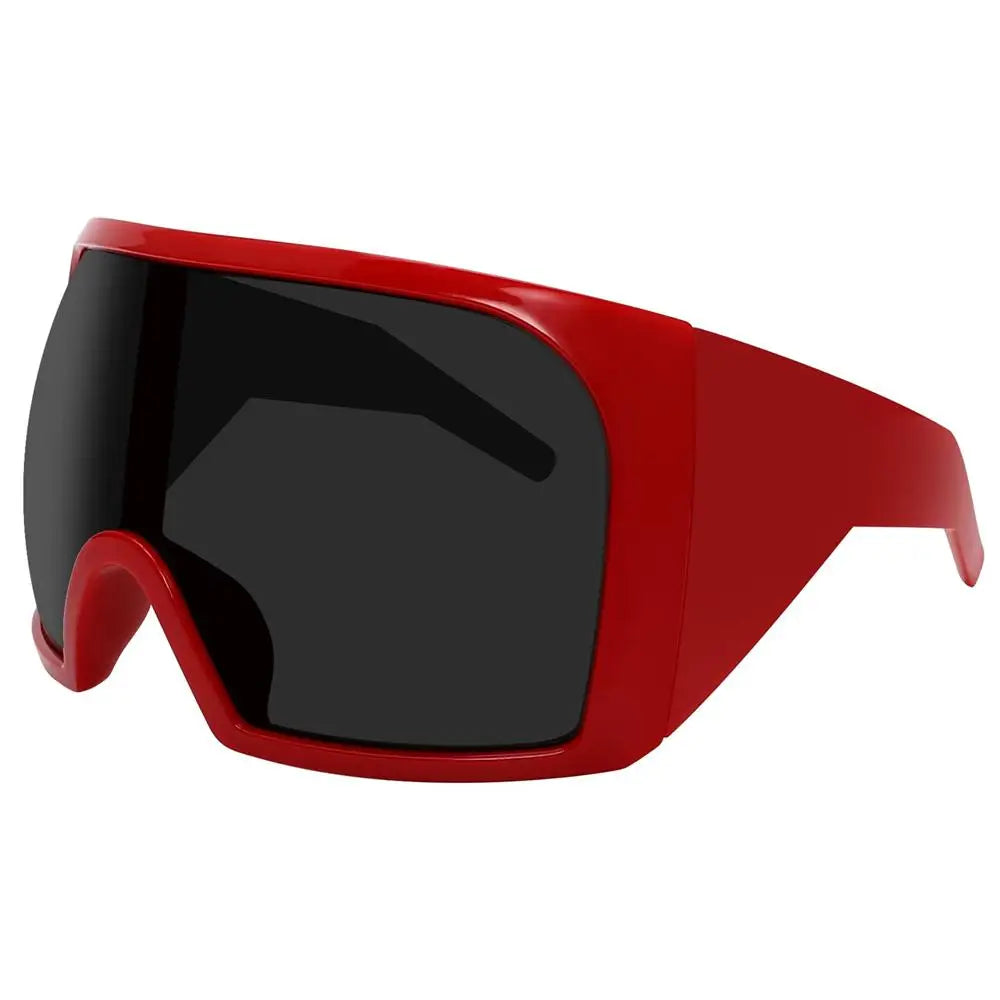 Futuristic Wrap Around Sunglasses Rave Curved Lens UV400 Protection 2000'S Eyewear Oversized Y2K Sun Glasses for Women & Men