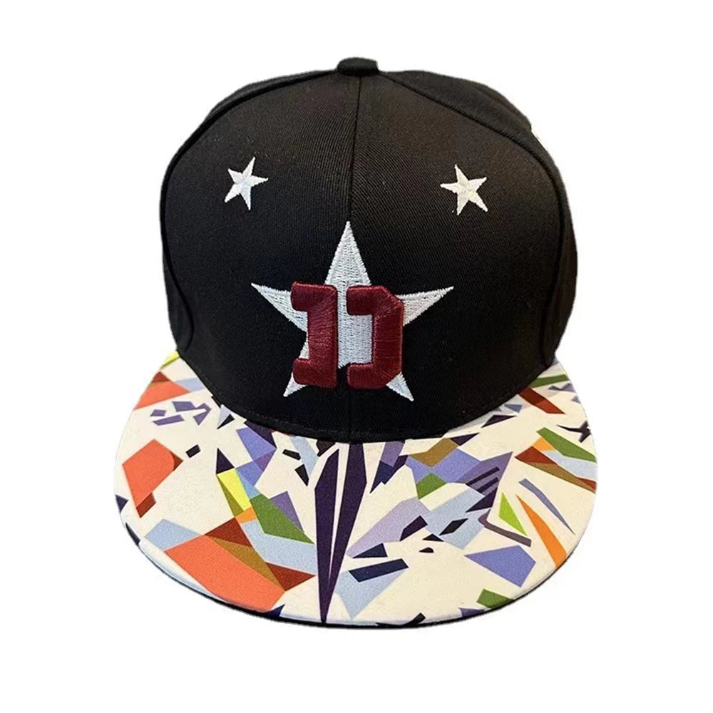 Baseballcap mit flachem Schirm, Buchstabenstickerei für Herren, vielseitig kombinierbar, Damen-Sommer-Hip-Hop-Hut, Outdoor-Sonnenschutz, verstellbare Schirmmütze