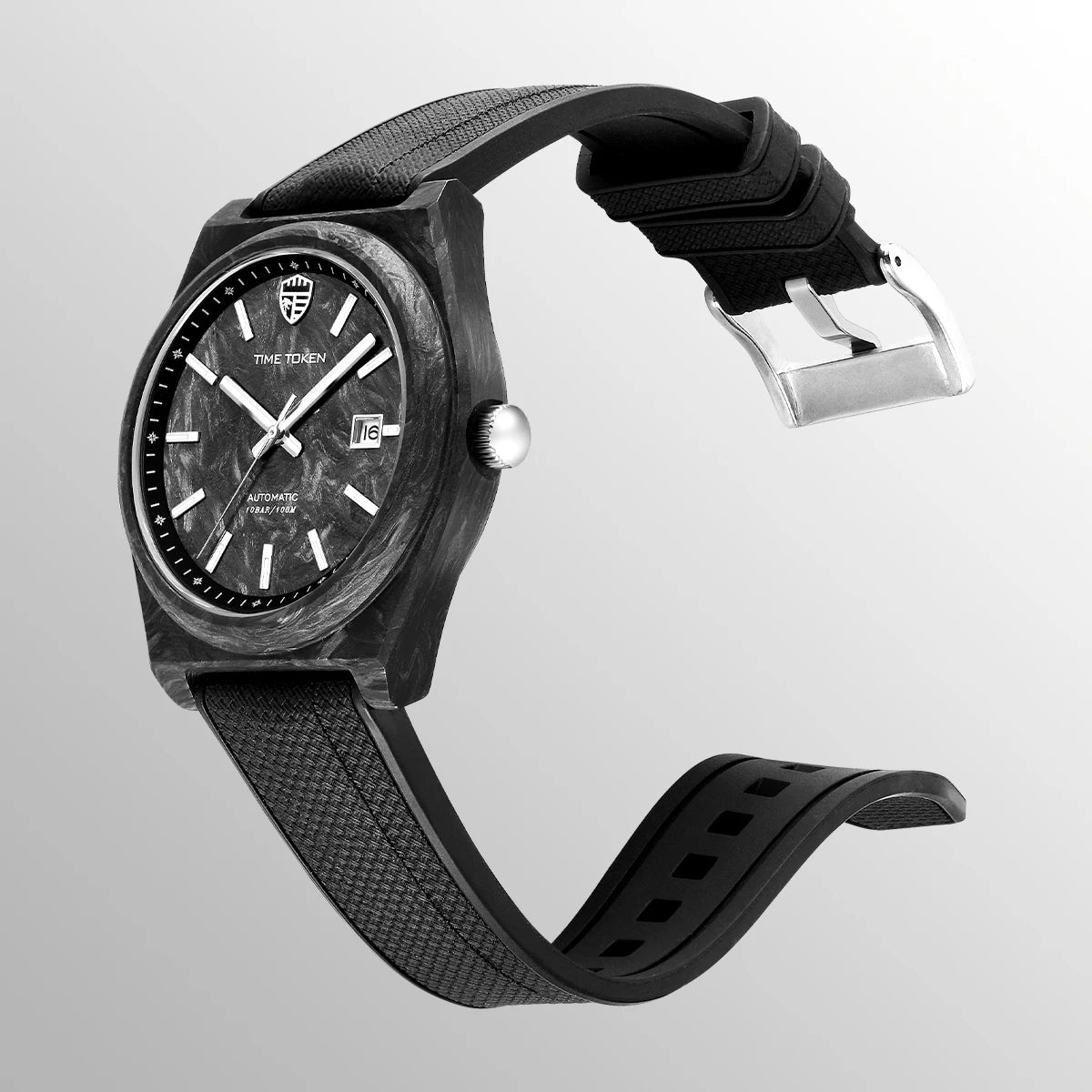 Reloj automático luminoso de fibra de carbono de 40mm, lujo, 100m, impermeable, reloj de buceo automático para hombre con movimiento Japan Miyota 8215
