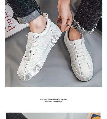 Heren sneakers, casual schoenen, heren platte schoenen, zapatillas hombre, lichtgewicht PU-leer, ademende schoenen, witte sportschoenen voor heren