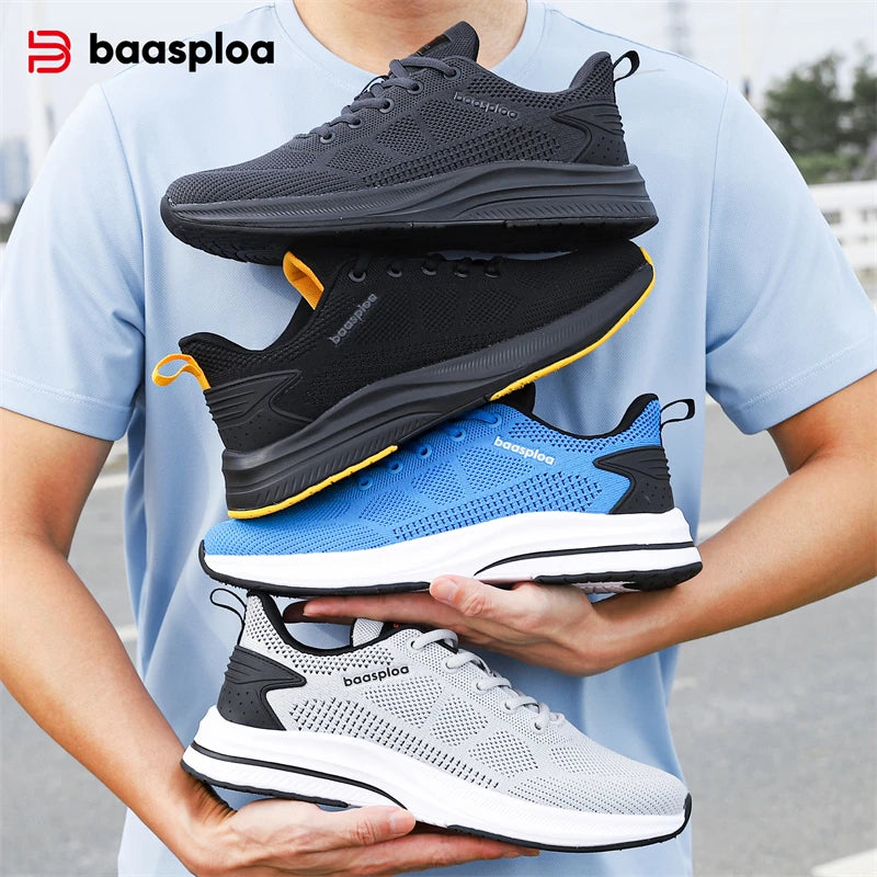 Chaussures de course Baasploa pour homme : nouvelles baskets décontractées légères en mesh, de créateur, respirantes, à lacets, pour le sport et la marche en extérieur