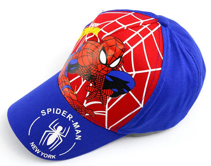 Marvel Anime Figure Spider-Man Cartoon Baseball Cap Cotton Polyester Peaked Cap Boy Girl Headwear Accessories Kids Birthday Gift