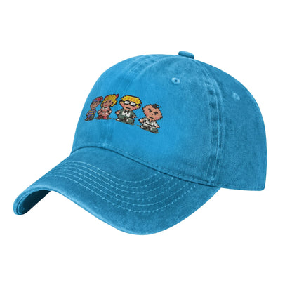 Cappellino da baseball con sprite dei membri del gruppo Earthbound - Cappellino nero con visiera, poliestere leggero, stile sportivo, cappellino da donna e da uomo, Par