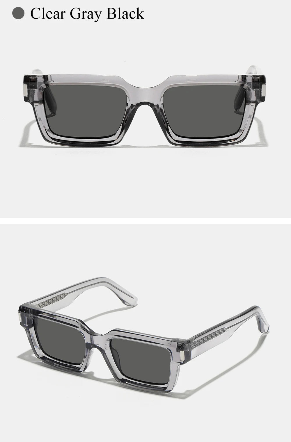 Ruiao 2026 retro black designer sunglasses vintage for women luxury square rectangular man UV400 Propionate insert pin eyewear