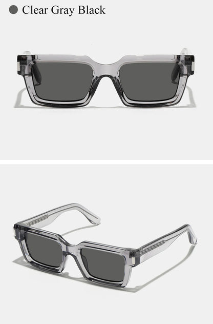 Ruiao 2026 retro black designer sunglasses vintage for women luxury square rectangular man UV400 Propionate insert pin eyewear